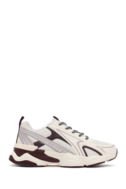 Kadın Bordo Bağcıklı Kalın Tabanlı Sneaker
