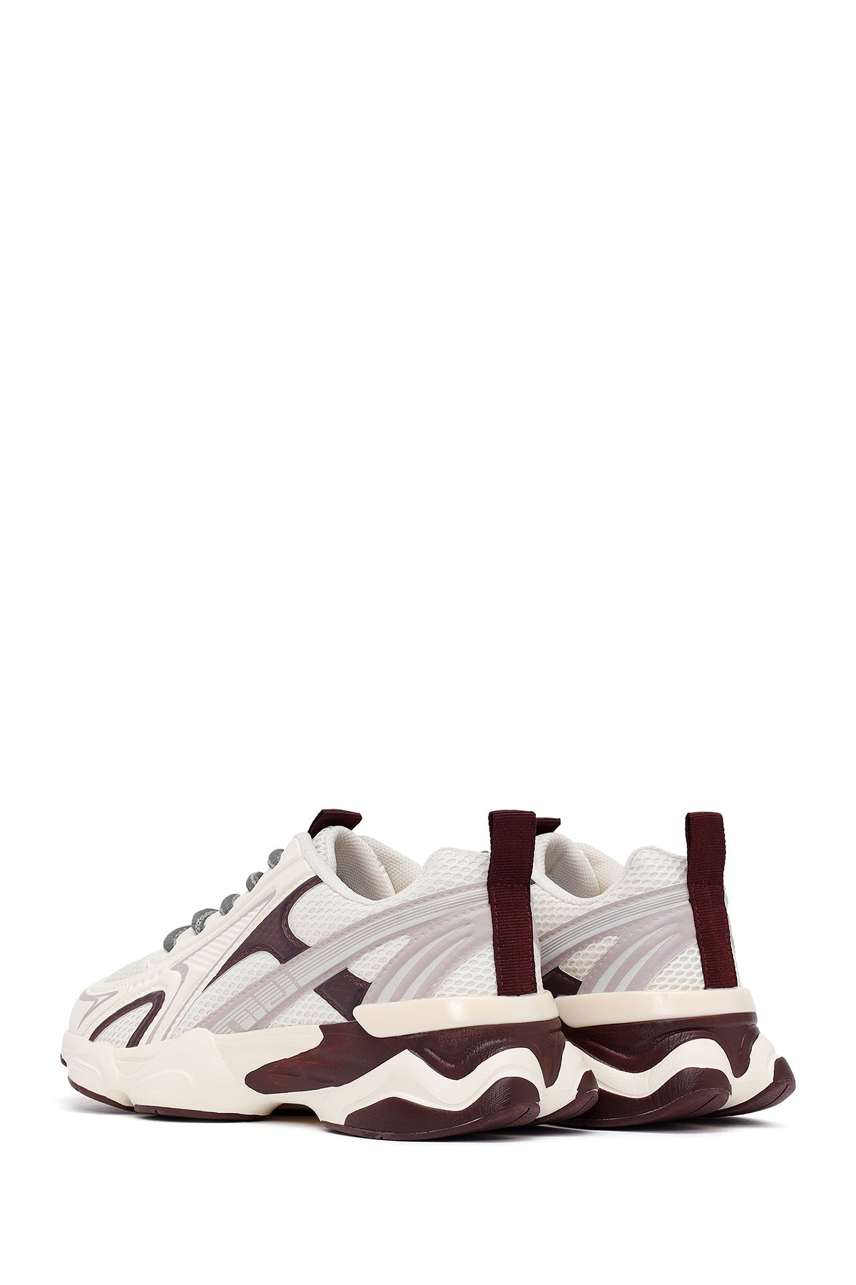 Kadın Bordo Bağcıklı Kalın Tabanlı Sneaker