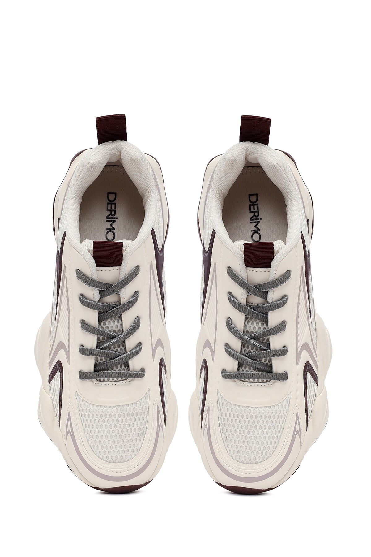 Kadın Bordo Bağcıklı Kalın Tabanlı Sneaker
