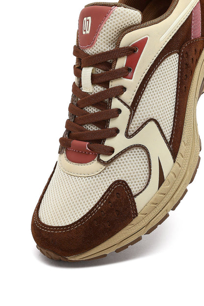 Derimod Studio Kadın Bej Bağcıklı Kalın Tabanlı Sneaker