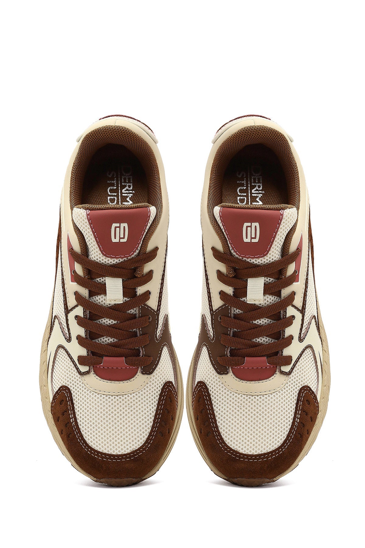 Derimod Studio Kadın Bej Bağcıklı Kalın Tabanlı Sneaker