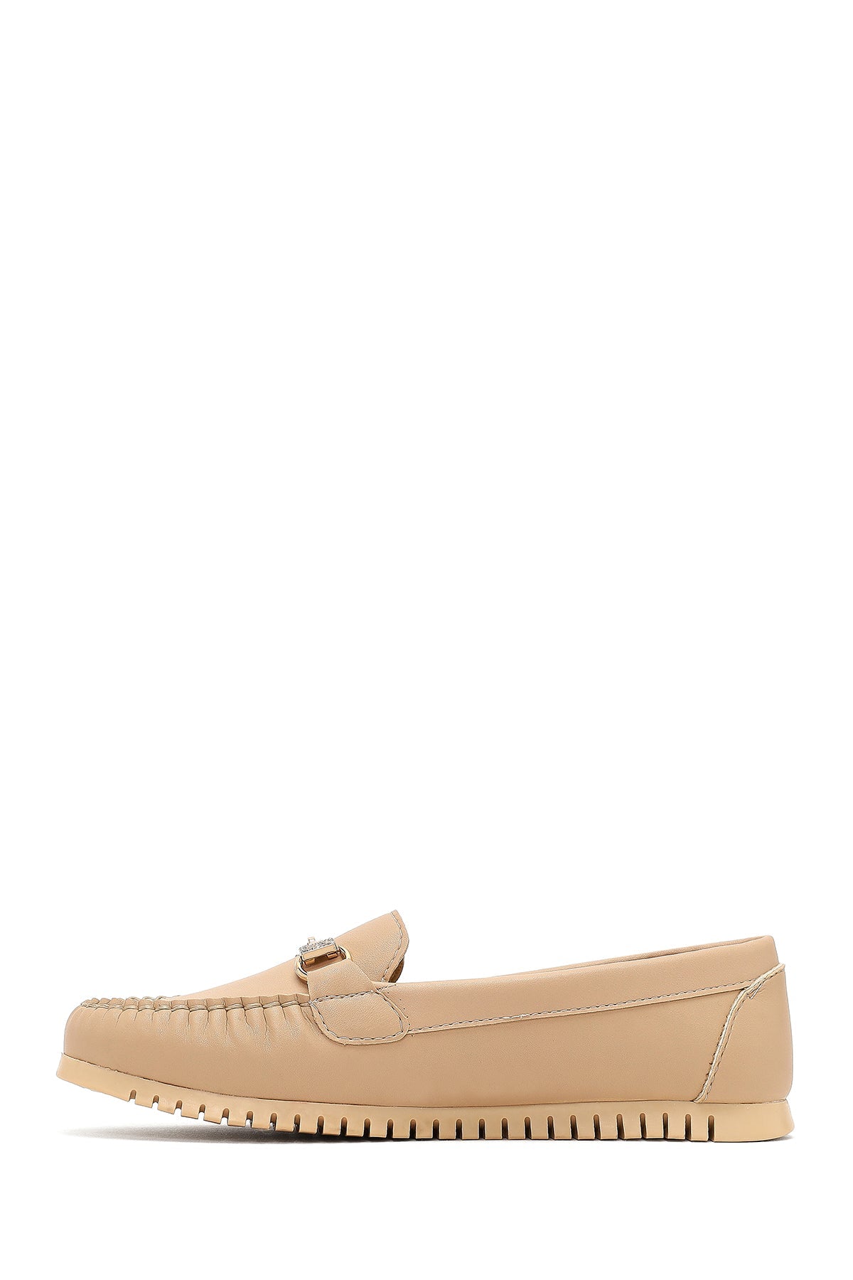 Kadın Bej Tokalı Loafer