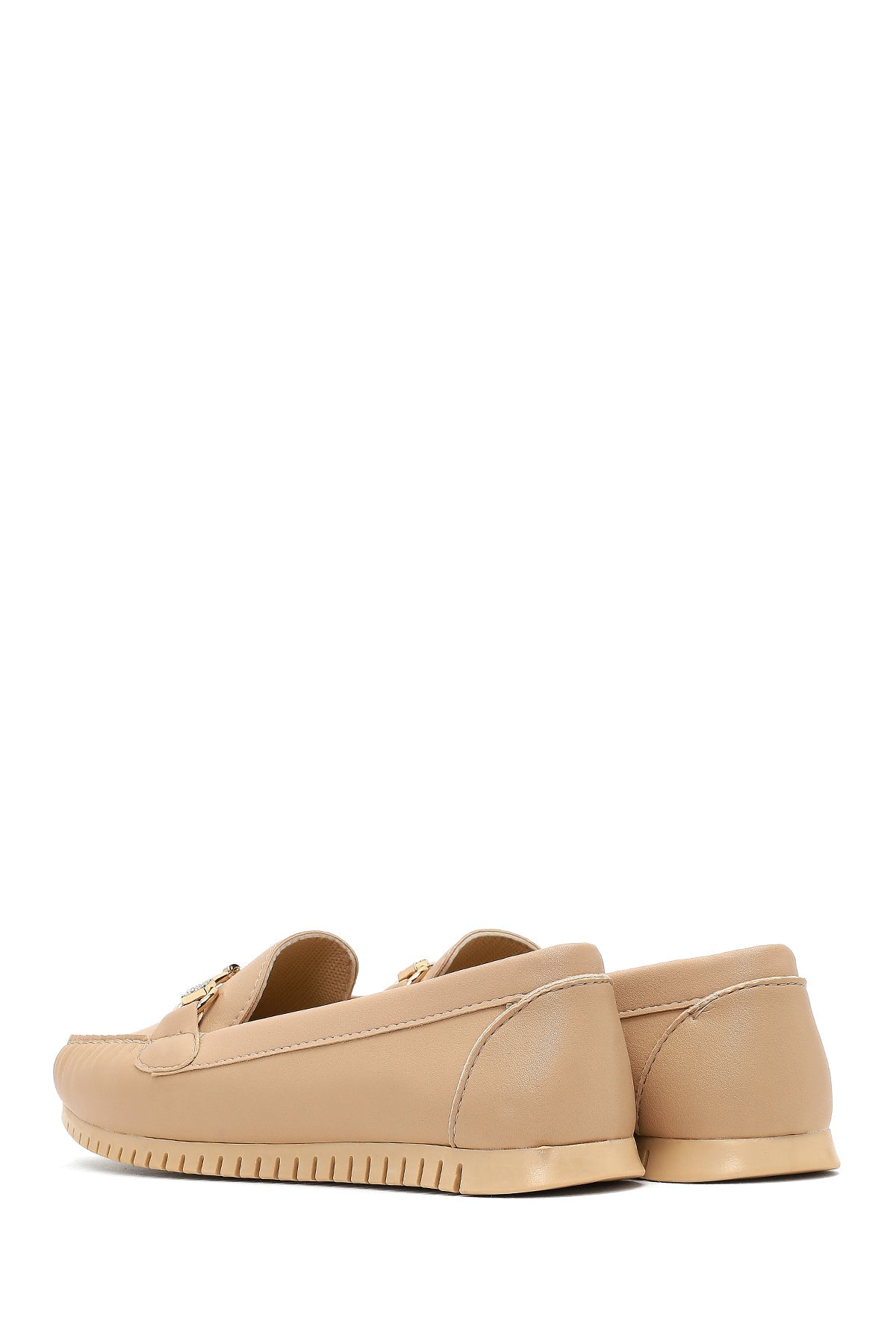 Kadın Bej Tokalı Loafer