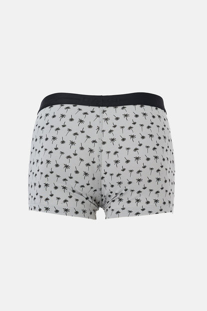 Gri-siyah 2'li Desenli Pamuk Boxer