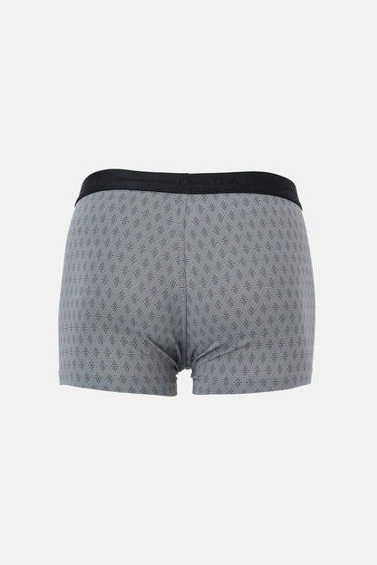 Gri-siyah 3'lü Desenli Pamuk Boxer