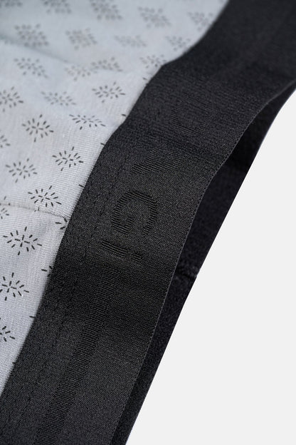 Gri-siyah 3'lü Desenli Pamuk Boxer