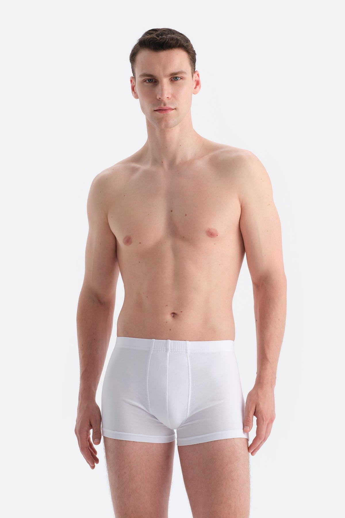 Beyaz Düz Micro Modal Boxer