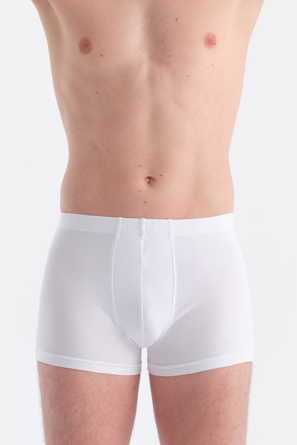 Beyaz Düz Micro Modal Boxer