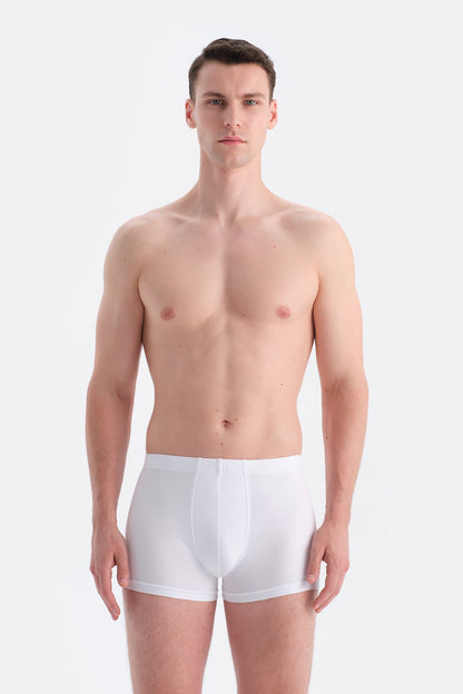 Beyaz Düz Micro Modal Boxer