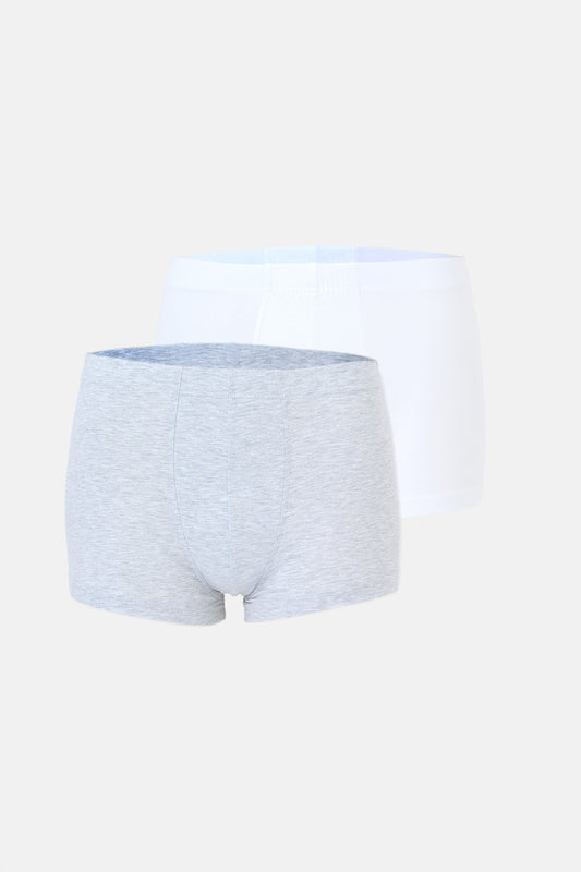Beyaz-gri Düz Micro Modal Boxer