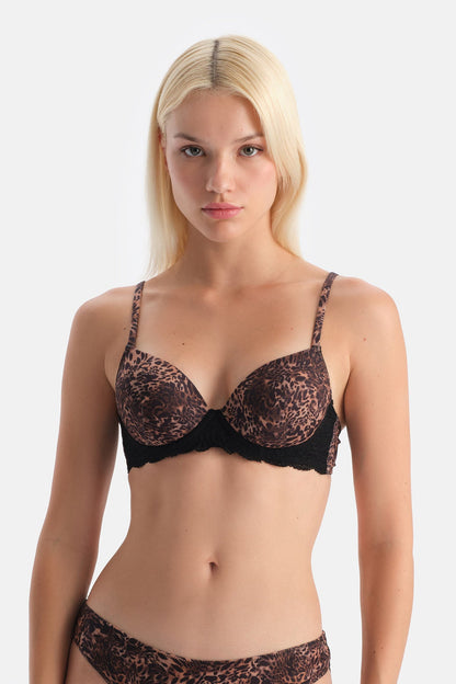 Kahverengi Dantel Detaylı Sütyen