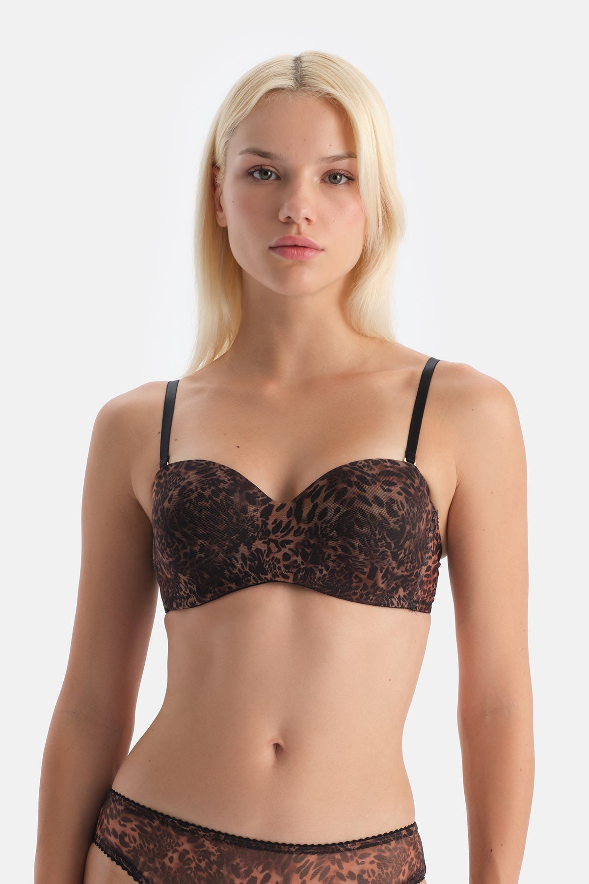 Kahverengi Dantel Detaylı Sütyen