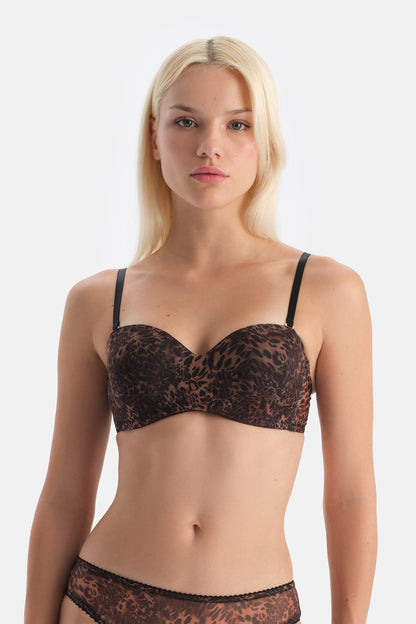 Kahverengi Dantel Detaylı Sütyen