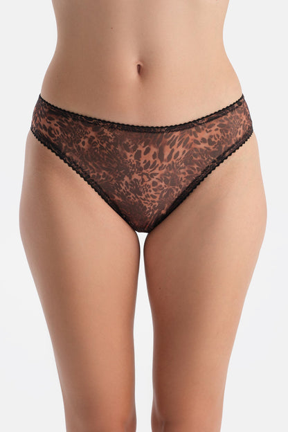 Kahverengi Dantel Detaylı Sütyen