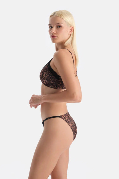 Kahverengi Dantel Detaylı Sütyen