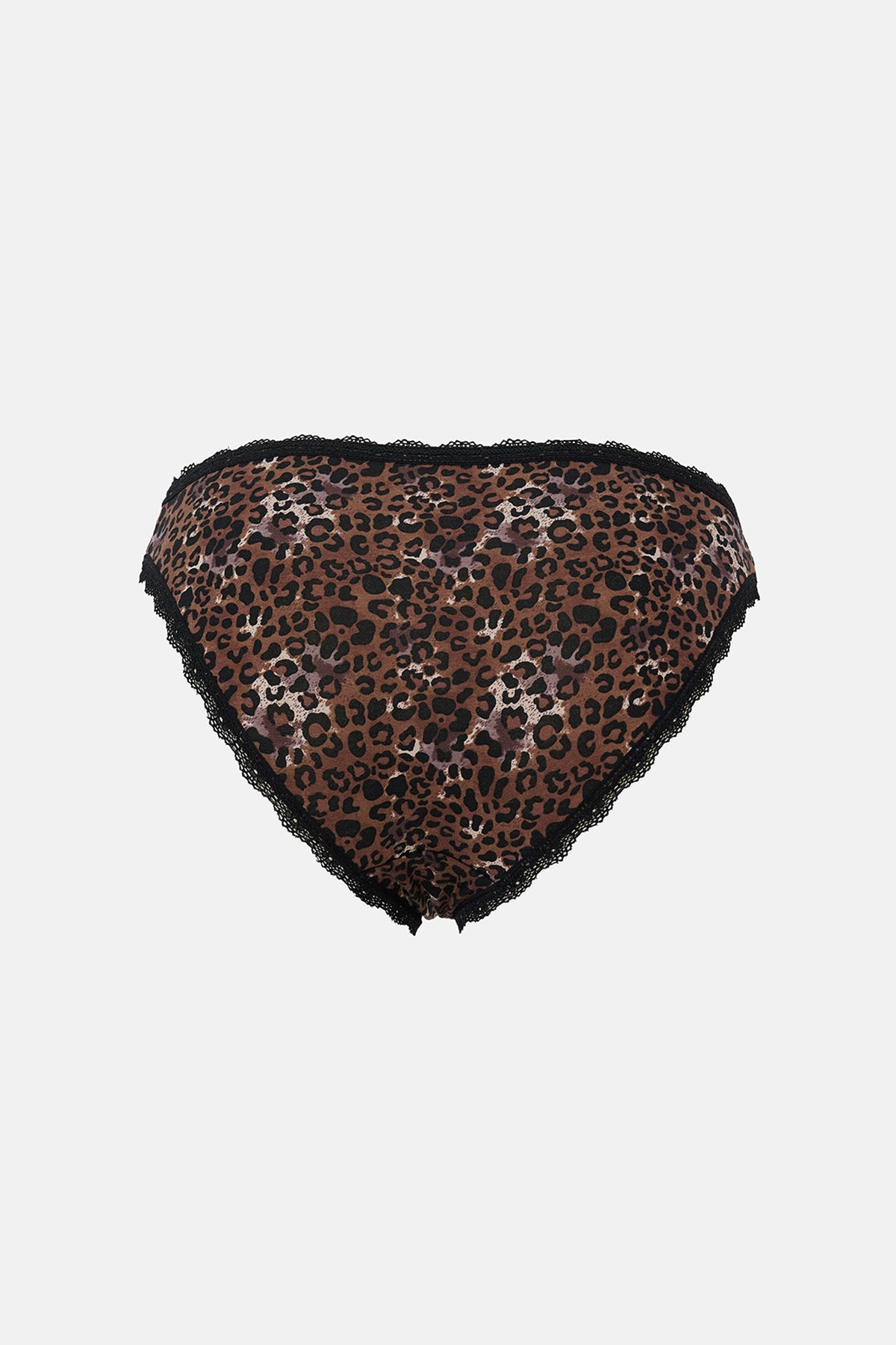 Bej-kahverengi-siyah Kadın 3'lü Desenli Brazilian Külot