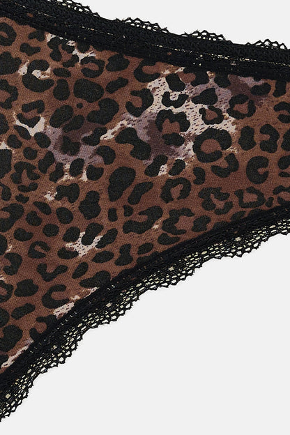 Bej-kahverengi-siyah Kadın 3'lü Desenli Brazilian Külot