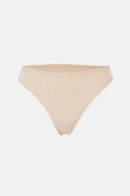 Bej-kahverengi-siyah Kadın 3'lü Desenli Brazilian Külot