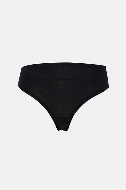 Bej-siyah Kadın 3'lü Arkası Dantel Detaylı Desenli Brazilian Külot