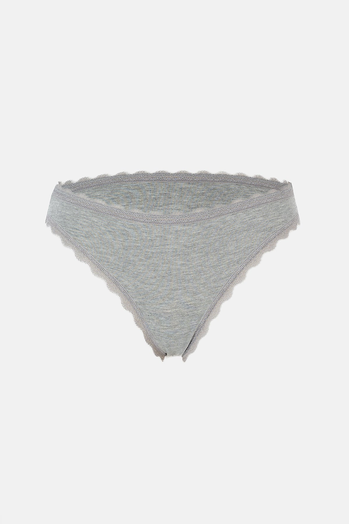 Ekru-gri Melanj-gül Kurusu Kadın 3'lü Desenli Brazilian Külot