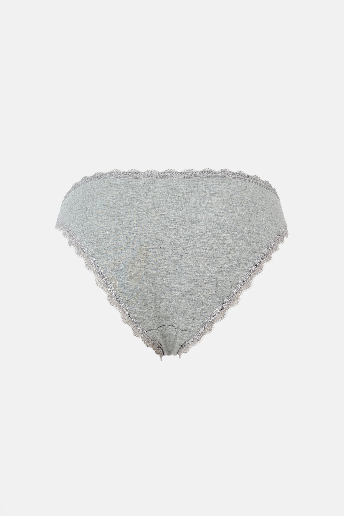 Ekru-gri Melanj-gül Kurusu Kadın 3'lü Desenli Brazilian Külot