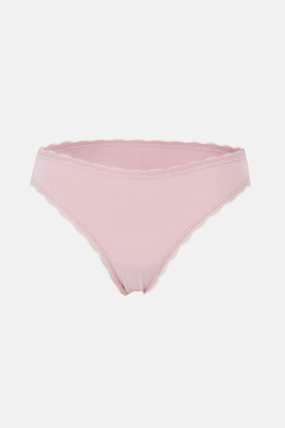 Ekru-gri Melanj-gül Kurusu Kadın 3'lü Desenli Brazilian Külot