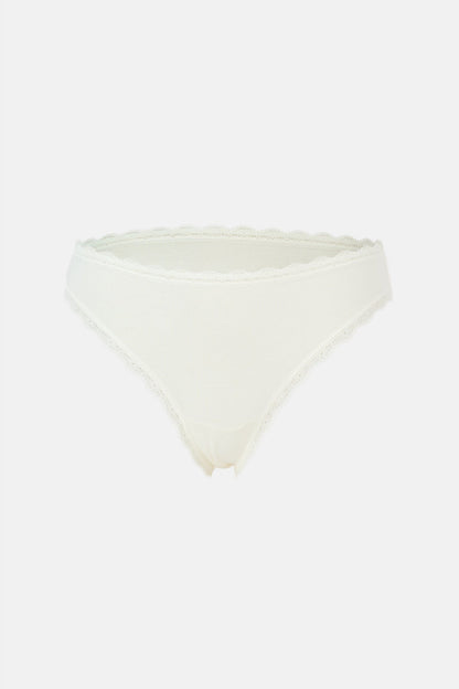 Ekru-gri Melanj-gül Kurusu Kadın 3'lü Desenli Brazilian Külot