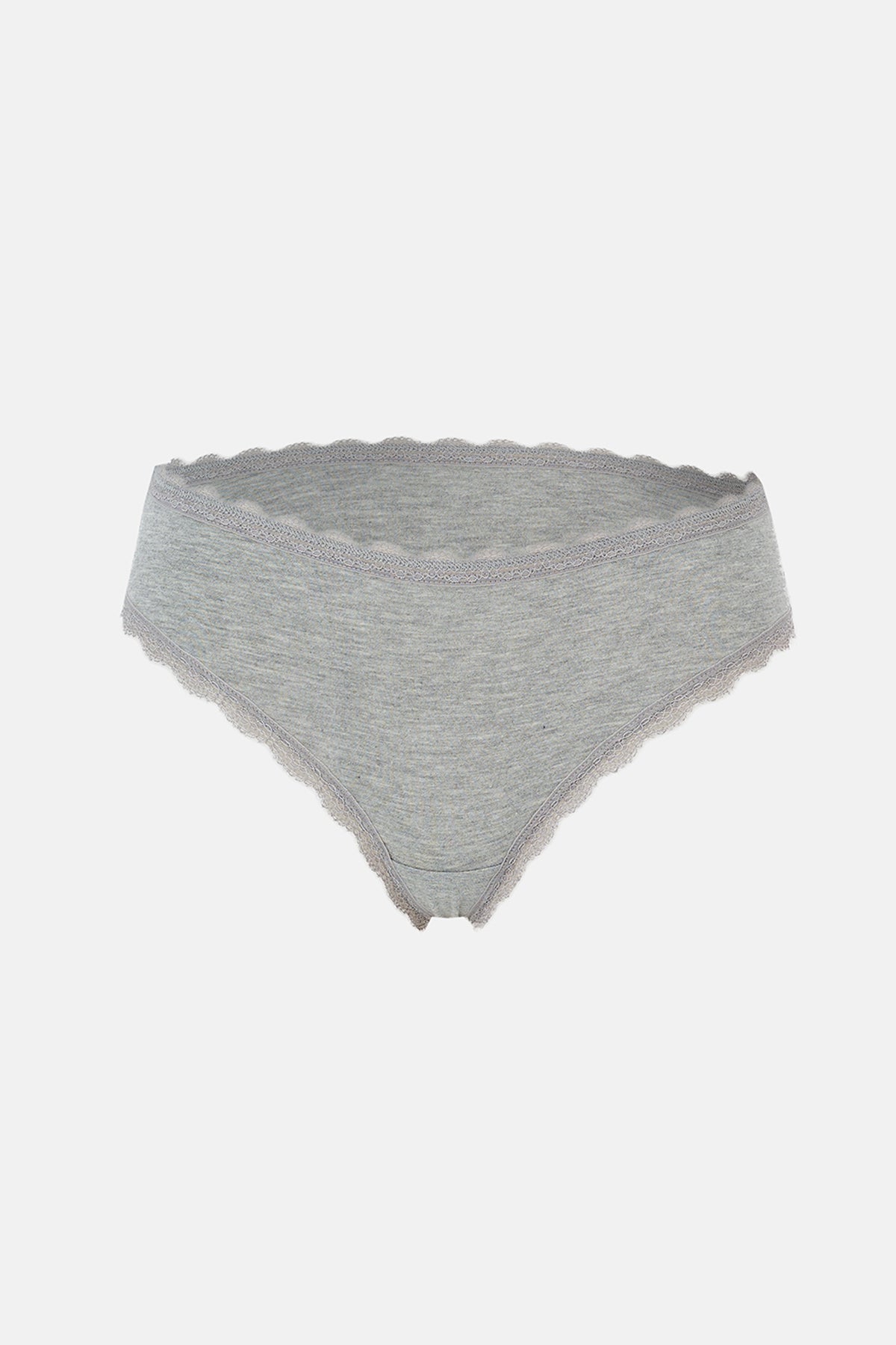 Açık Mavi-gri Melanj-mint Kadın 3'lü Desenli Brazilian Külot