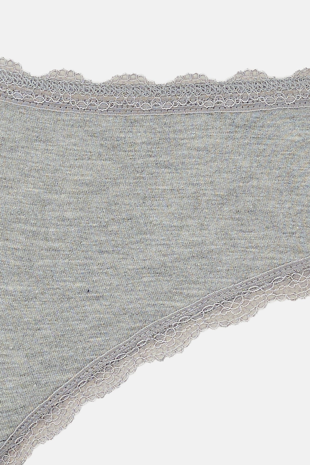 Açık Mavi-gri Melanj-mint Kadın 3'lü Desenli Brazilian Külot