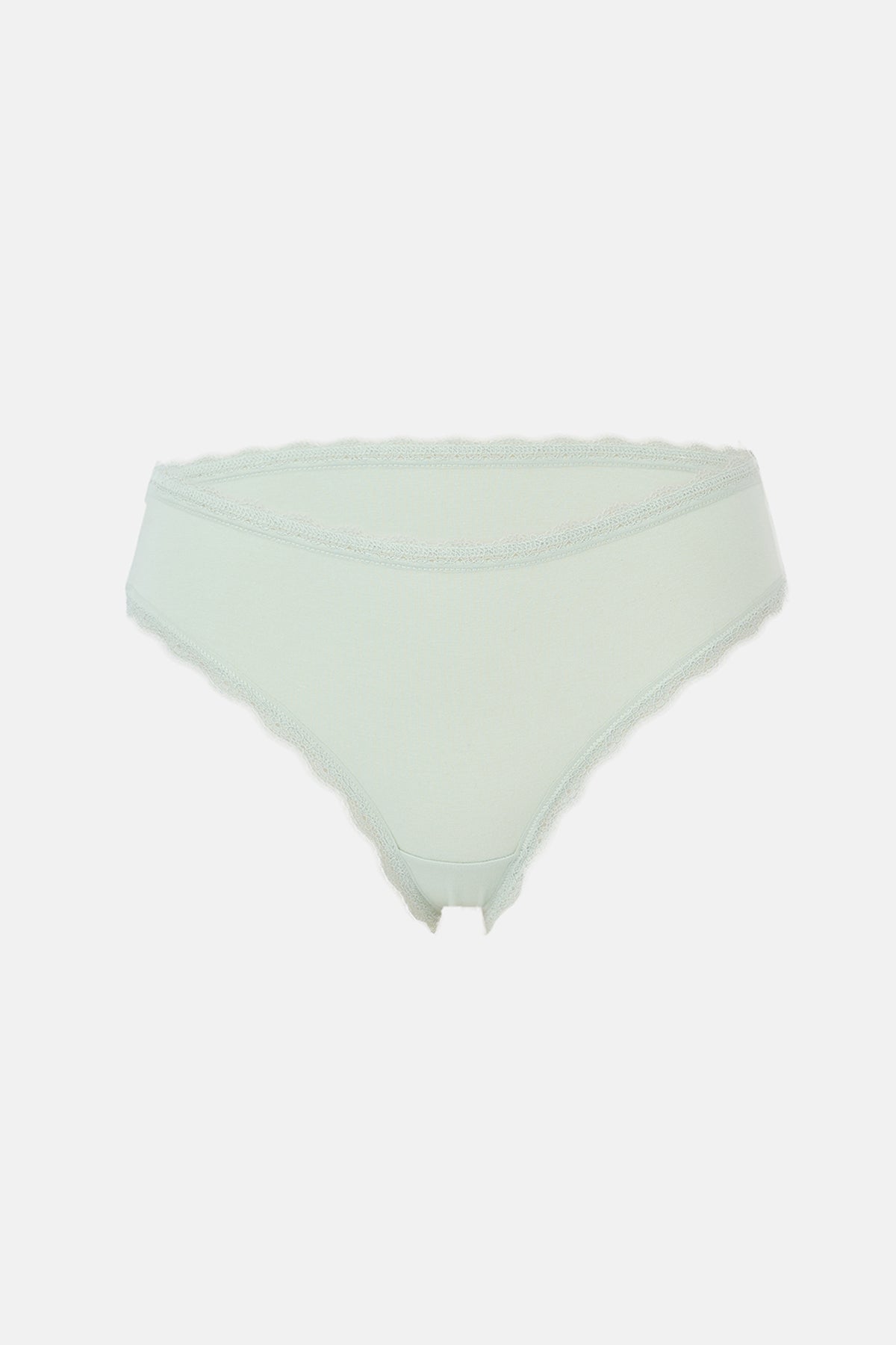 Açık Mavi-gri Melanj-mint Kadın 3'lü Desenli Brazilian Külot