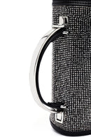 Kadın Siyah Uzun Askılı Taşlı Mini Kol Çantası