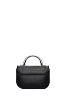 Kadın Siyah Uzun Askılı Taşlı Mini Kol Çantası