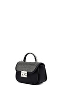 Kadın Siyah Uzun Askılı Taşlı Mini Kol Çantası