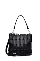 Kadın Siyah Uzun Askılı Örgü Kol Çantası