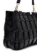 Kadın Siyah Uzun Askılı Örgü Kol Çantası
