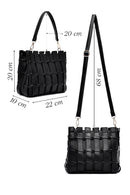 Kadın Siyah Uzun Askılı Örgü Kol Çantası