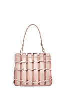 Kadın Pembe Uzun Askılı Örgü Kol Çantası