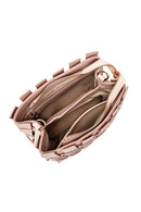 Kadın Pembe Uzun Askılı Örgü Kol Çantası