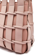 Kadın Pembe Uzun Askılı Örgü Kol Çantası