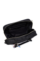 Kadın Siyah Uzun Askılı Aksesuar Detaylı Kumaş Kol Çantası