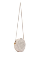 Kadın Beyaz Uzun Askılı Örgülü Mini Çapraz Çanta