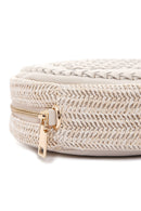 Kadın Beyaz Uzun Askılı Örgülü Mini Çapraz Çanta