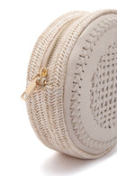 Kadın Beyaz Uzun Askılı Örgülü Mini Çapraz Çanta