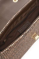 Kadın Kahverengi Uzun Zincir Askılı Hasır Omuz Çantası