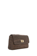 Kadın Kahverengi Uzun Zincir Askılı Hasır Omuz Çantası