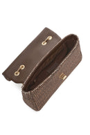 Kadın Kahverengi Uzun Zincir Askılı Hasır Omuz Çantası