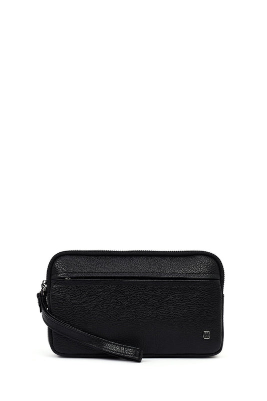 Erkek Siyah Deri El Çantası