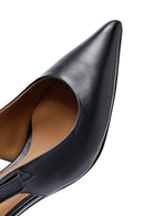 Kadın Siyah Arkası Açık Ince Topuklu Deri Ayakkabı