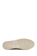 Kadın Bej Bağcıklı Deri Comfort Ayakkabı