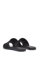 Kadın Siyah Süet Deri Terlik